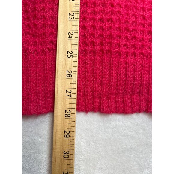 Free People Sweater Womens Medium‎ Pink Alpaca Blend Loose Knit V-neck - Picture 6 of 7
